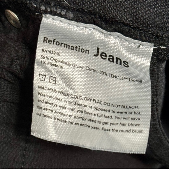 Reformation Jeans Camilla Erie Wash High Rise Back Seam & Ankle Zip Size 23 - Picture 9 of 12